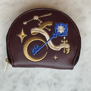 NWOT Brown Jewelry Travel Case Organizer Round Zip Pouch Storage Magical‎ Theme